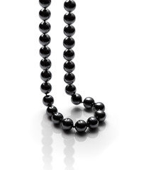 Black bead necklace. Luxury concept