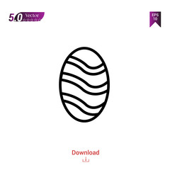 Outline easter-egg  icon isolated on white background. Popular icons for 2019 year. holiday-compilation. Graphic design, mobile application, logo, user interface. EPS 10 format vector