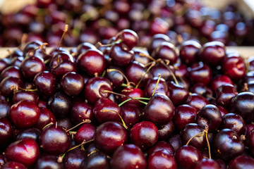 Fresh cherries in a market in Aix-en-Provence, France