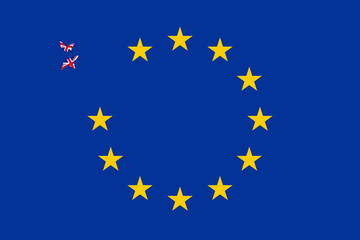 Brexit concept star breaking apart from european flag illustration