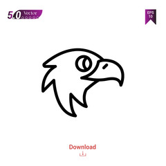 Outline eagle icon isolated on white background. Popular icons for 2019 year. holiday-compilation. Graphic design, mobile application, logo, user interface. EPS 10 format vector