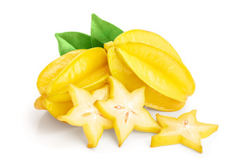 Fototapeta premium Carambola or star-fruit isolated on white background