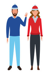 couple wearing winter clothes