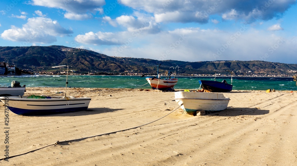 Wall mural Beach and boats 