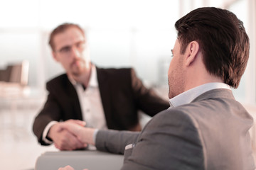 close up. handshake of business people