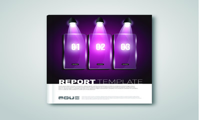 Brochure Layout with Geometric Design Element Magazine or Brochure Layout   Book Cover Layout   Business Brochure Layout