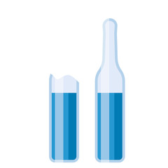 set of medical ampoules with medicine injection solution. flat vector illustration isolated
