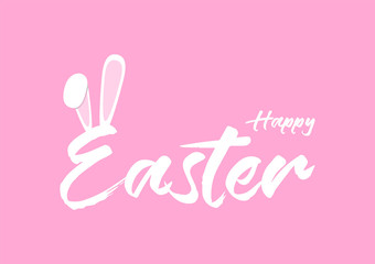 Happy Easter pink vector card