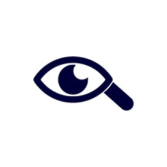 Appearance, aspect, design, eye, look, view, creative vision navy blue color  icon