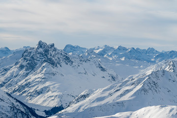 Fototapeta na wymiar beautiful Alps mountain lanscape rocks under snow