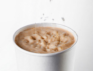 Sprinkled oatmeal in a cup