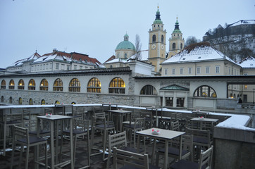 Obraz premium Ljubljana in Winter, Slovenia