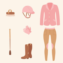 Horse riding equipment set