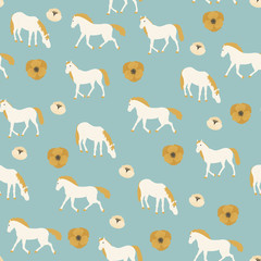 Seamless pattern with horses.