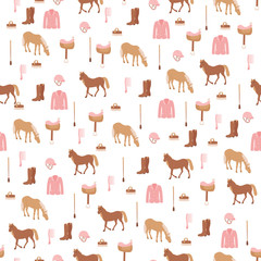 Seamless pattern with horses.