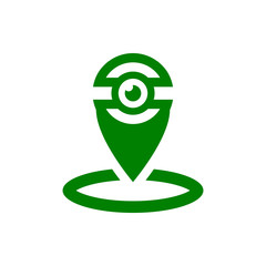 Appearance, aspect, design, eye, look, view, creative vision green color icon