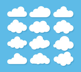 Clouds icon, vector illustration. Cloud symbol or logo, different clouds set