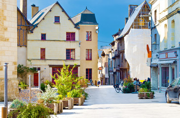 Fototapeta premium Amazing solitary city center of a small town Thouars