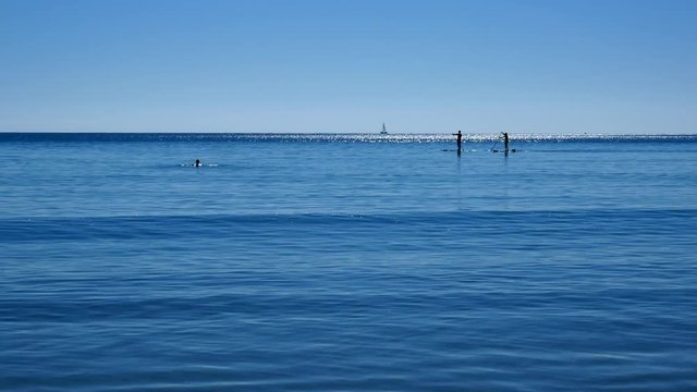 Sea In Sardinia Sport Sailing Surfing Windsurf Kitesurfing Rowing Sup Sailboat Video 4K