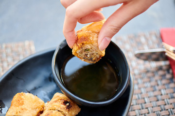 Vietnam Essen vietnamesische Frühlingsrollen