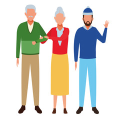 old couple and man avatars