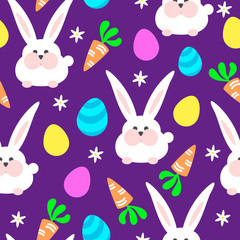 Colorful seamless easter background. Children's ornament. Vector illustration