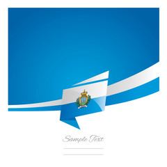 New abstract San Marino flag ribbon origami blue background vector