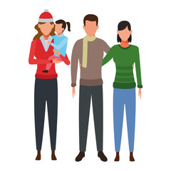 Obraz premium family avatars cartoon character