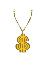 dollar halskette gold schmuck symbol zeichen geld reich millionär reichtum sparen währung verdienen finanzstark stinkreich profit logo design gangster rapper