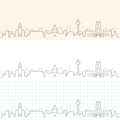 Obraz premium Liverpool Hand Drawn Skyline