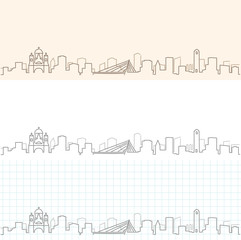 Podgorica Hand Drawn Skyline