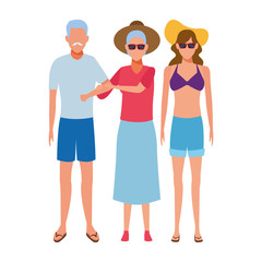 old couple and young woman avatar