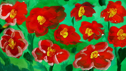 Fototapeta premium Abstract drawing of flowers.
