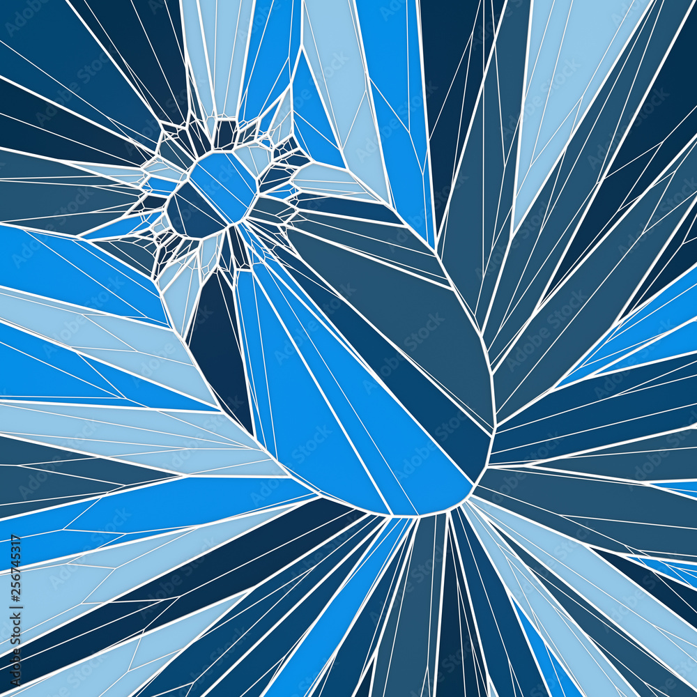 Aufkleber Abstract geometrical concept. Modern covers design with low poly tesselated pattern of multicolored shapes. 3d rendering