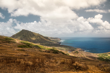 landscape with mountains and blue sky