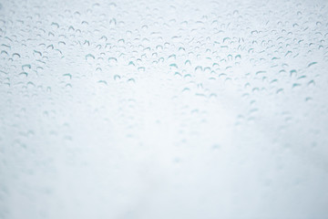 Droplets of water on glass in shower