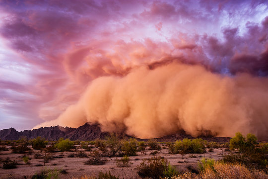 Haboob dust storm in the Arizona desert.