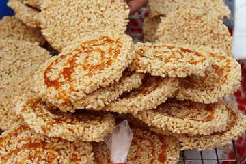 Sticky rice with sugar ,asia food style