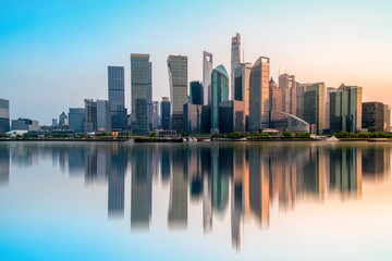 Obraz na płótnie Canvas Skyscrapers in the Financial District of Shanghai, China