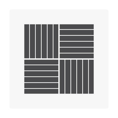 Square floor pattern vector icon. For paving finishing and landscaping decoration material i.e. wood, tile, stone and paver block floor. For home building interior, exterior and outdoor.