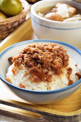 Taiwan famous food - Braised pork rice. Taiwan Delicacies, Taiwan Street Food