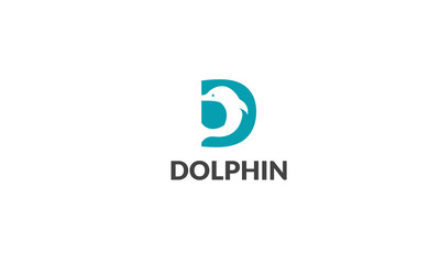 D dolphin logo design