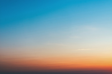 blue sky and cloud at sunset background. Abstract gradient background.