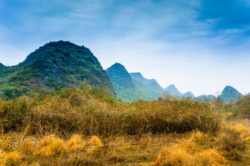 Landscape of the mountains and countryside 