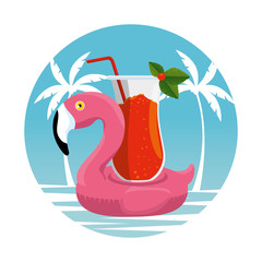 tropical flemish float with cocktail beverage - obrazy, fototapety, plakaty