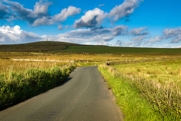 Countryside road at South Pennines on summer