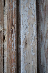 old weathered wood door frame with nails
