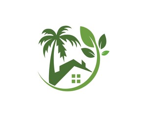Fototapeta na wymiar green house logo vector illustration