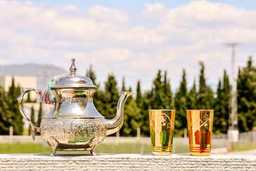 Oriental style pitcher tea carafe decanter