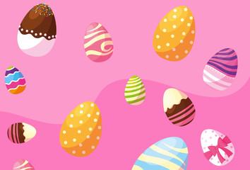 happy easter eggs painted pattern